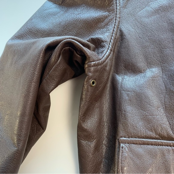 Vtg Cooper Jacket Men 46L Brown Type A2 Flight Bomber Goat Leather Military Coat - Picture 8 of 16